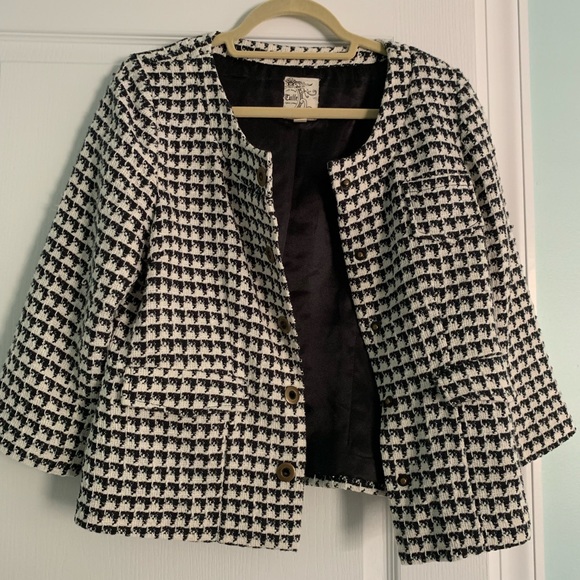 Tulle houndstooth jacket, 3/4 sleeve, size L - Picture 2 of 3